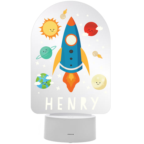 Personalised Space Rocket LED Colour Changing Night Light - LED Lighting at Gift Moments