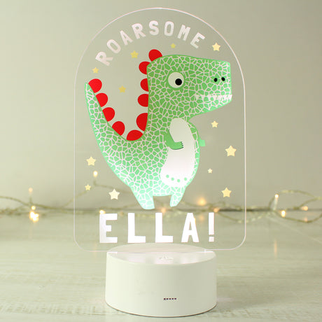 Personalised Roarsome Dinosaur LED Colour Changing Night Light - LED Lighting at Gift Moments