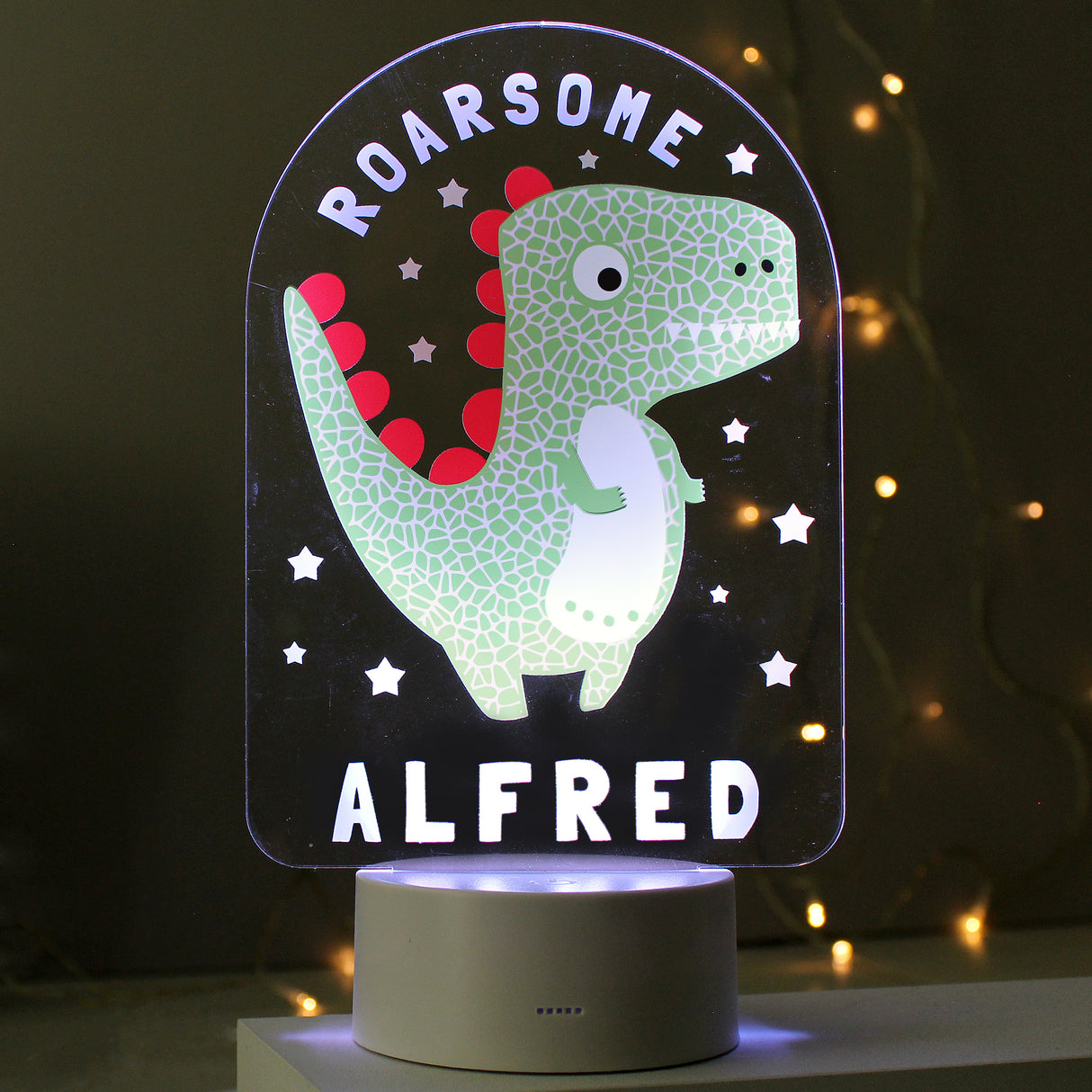 Personalised Roarsome Dinosaur LED Colour Changing Night Light - LED Lighting at Gift Moments