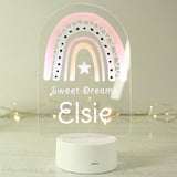 Personalised Pink Rainbow LED Colour Changing Night Light - LED Lighting at Gift Moments