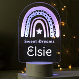 Personalised Pink Rainbow LED Colour Changing Night Light - LED Lighting at Gift Moments