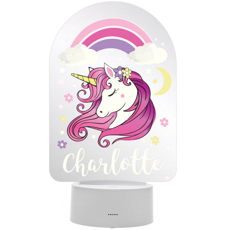 Personalised Pink Unicorn LED Colour Changing Night Light - LED Lighting at Gift Moments