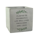 Personalised Botanical Concrete Plant Pot - Pots & Planters at Gift Moments