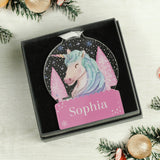 Personalised Unicorn Acrylic Snowglobe Decoration - Christmas Decorations at Gift Moments