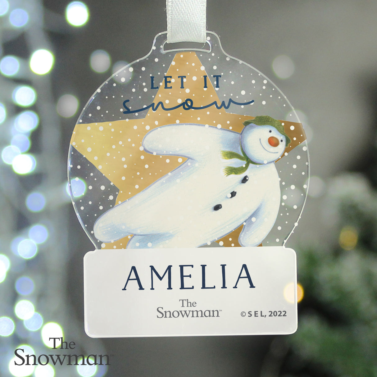 Personalised Snowman Acrylic Christmas Decoration: 2 - Christmas Decorations By The Snowman