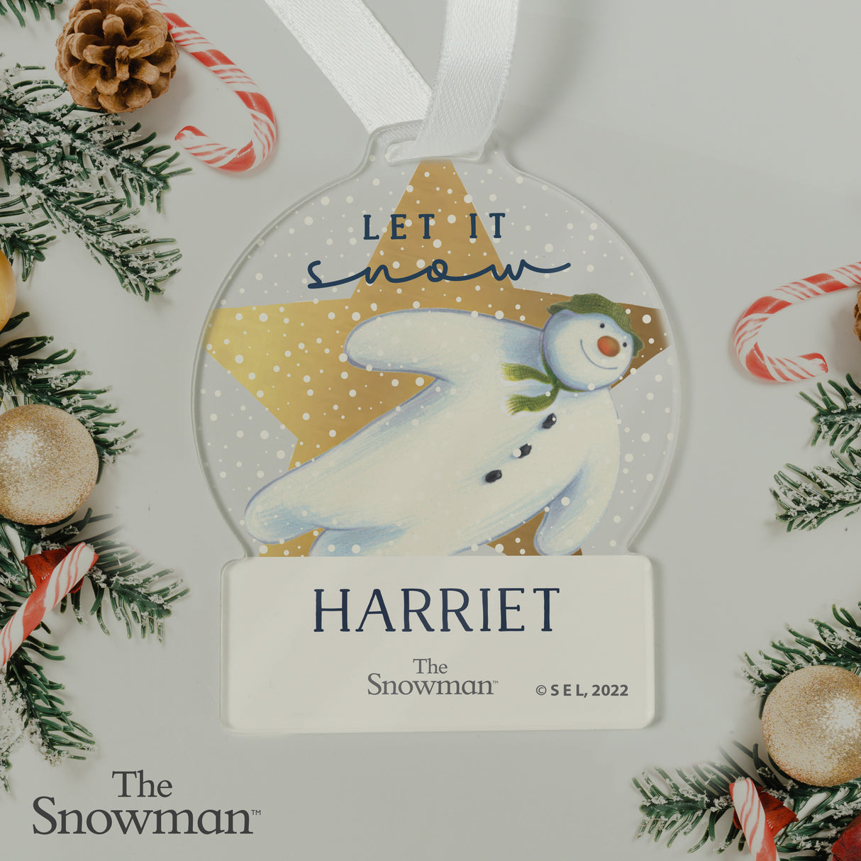 Personalised Snowman Acrylic Christmas Decoration: 3 - Christmas Decorations By The Snowman