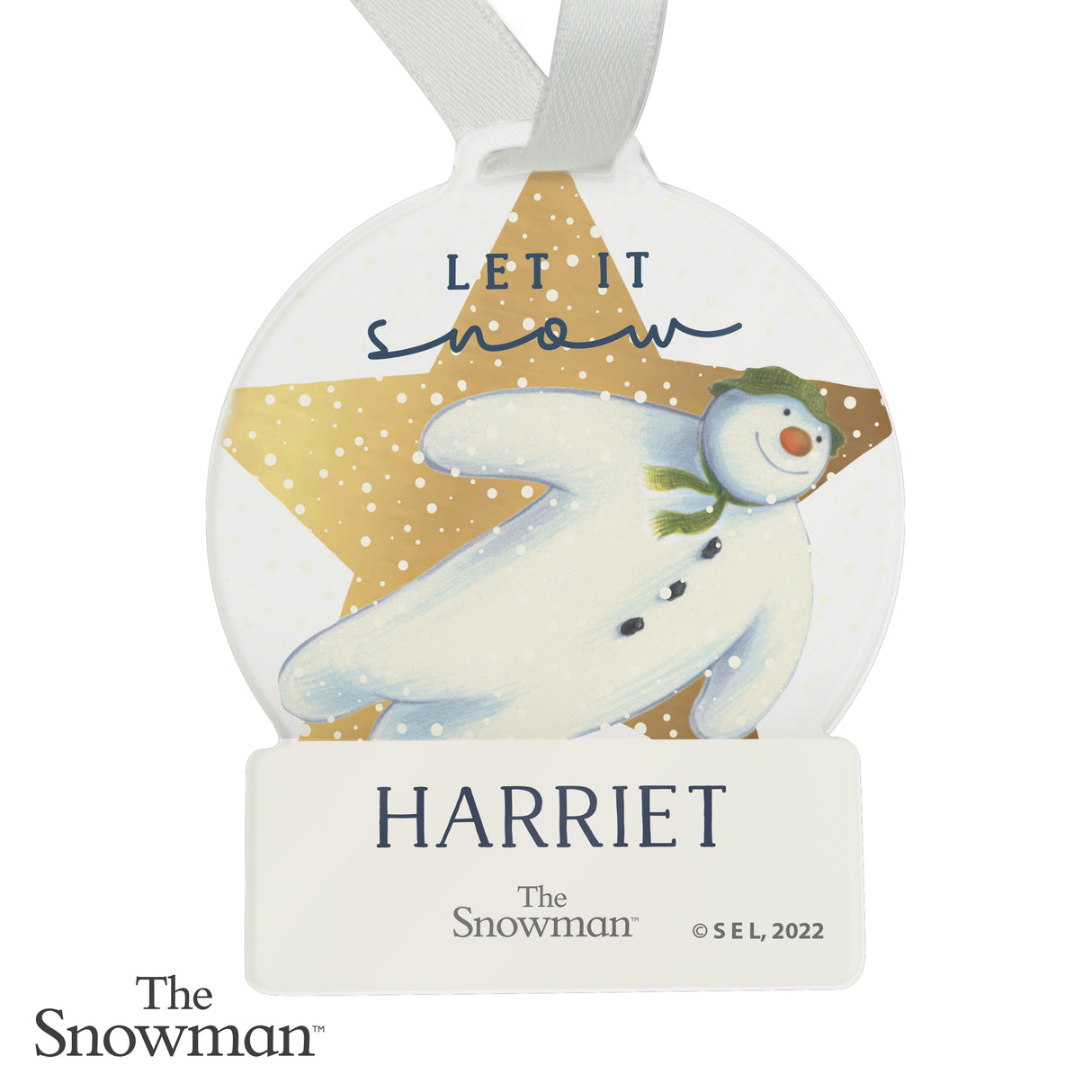 Personalised Snowman Acrylic Christmas Decoration: 5 - Christmas Decorations By The Snowman