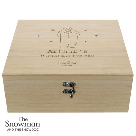 Personalised The Snowman Large Wooden Christmas Eve Box - Keepsake Boxes at Gift Moments