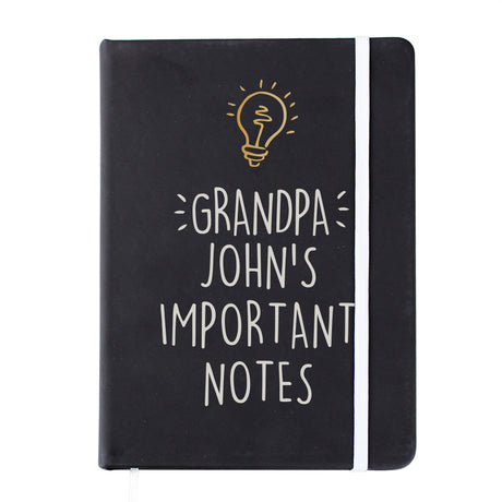 Personalised Light Bulb Black Hardback Notebook - Notebooks at Gift Moments