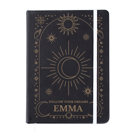 Personalised Celestial Black Hardback Notebook - Notebooks at Gift Moments