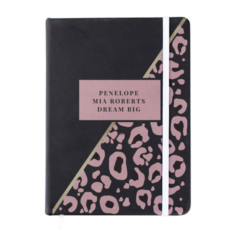 Leopard Print Black Hardback Notebook - Gift Moments