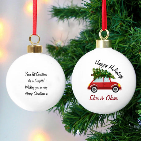 Personalised Driving Home For Christmas Bauble - Christmas Baubles at Gift Moments