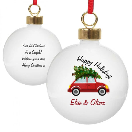 Personalised Driving Home For Christmas Bauble - Christmas Baubles at Gift Moments