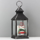 Personalised 'Driving Home For Christmas' Rustic Black Lantern - LED Lighting at Gift Moments