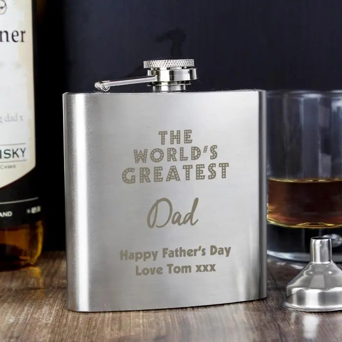 Personalised Stainless Steel Hip Flask: 1 - Hip Flasks By Gift Moments