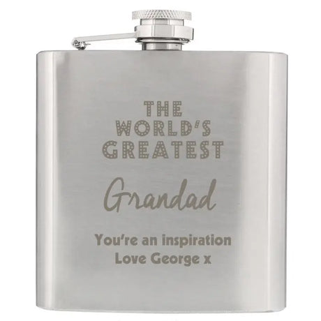 Personalised 'The World's Greatest' Hip Flask - Hip Flasks at Gift Moments