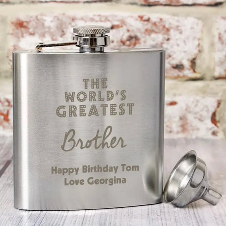 Personalised 'The World's Greatest' Hip Flask - Hip Flasks at Gift Moments