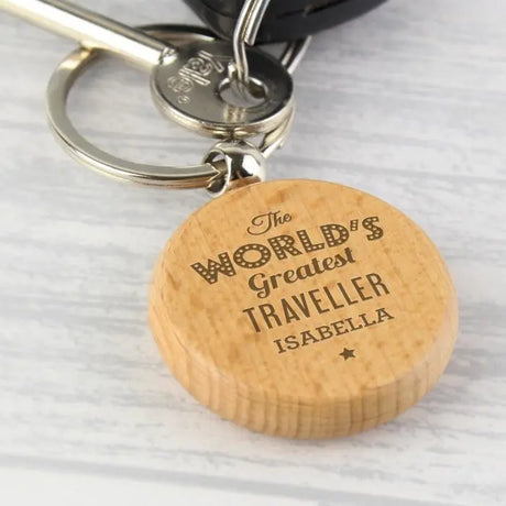 Personalised 'The World's Greatest' Wooden Keyring - Keyrings at Gift Moments