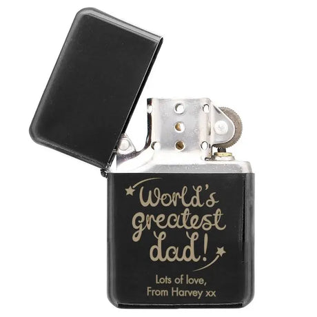 Personalised 'World's Greatest Dad' Black Lighter - Gift Moments