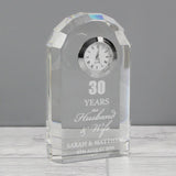 Personalised Anniversary Crystal Clock - Clocks at Gift Moments