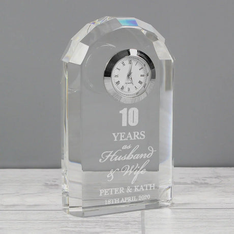 Personalised Anniversary Crystal Clock - Clocks at Gift Moments