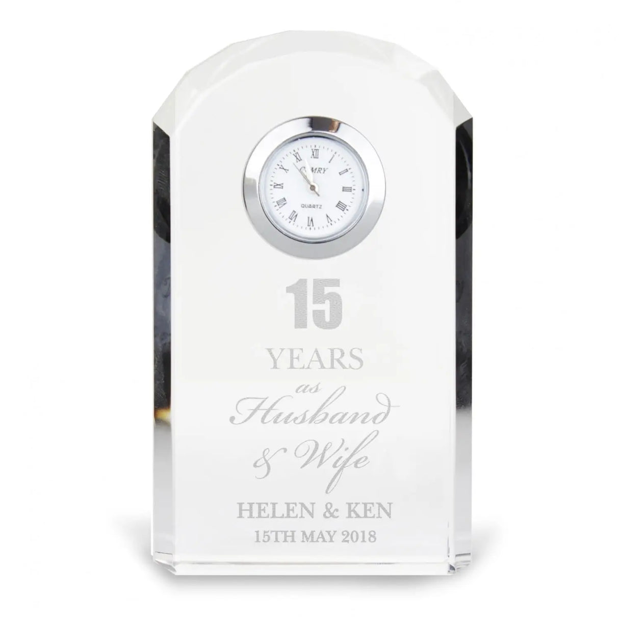 Personalised Anniversary Crystal Clock - Clocks at Gift Moments