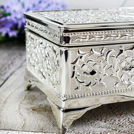 Personalised Antique Silver Plated Jewellery Box - Gift Moments