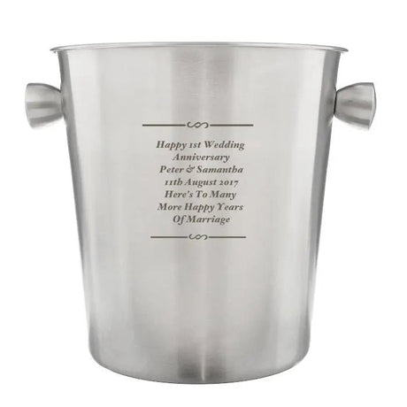 Any Message Stainless Steel Ice Bucket - Gift Moments