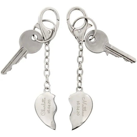 Personalised Any Message Two Hearts Keyring - Keyrings at Gift Moments