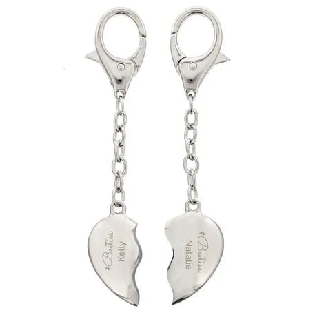 Personalised Any Message Two Hearts Keyring - Keyrings at Gift Moments