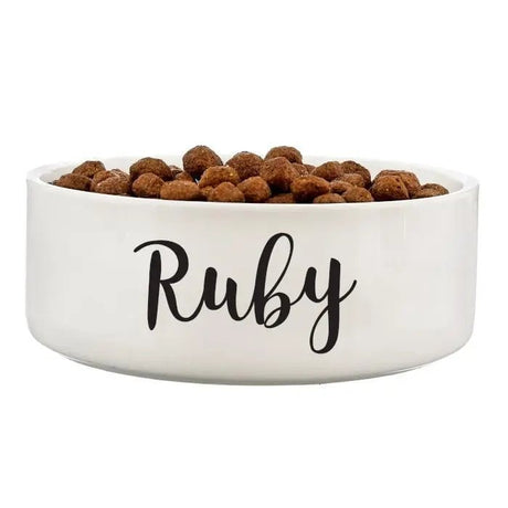 Personalised Any Name 14cm Medium White Pet Bowl - Pet Products at Gift Moments