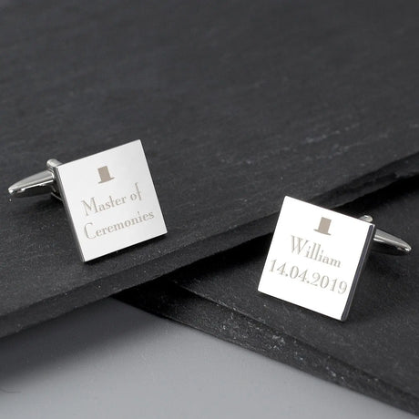 Personalised Decorative Wedding Any Role Square Cufflinks - Cufflinks & Tie Slides at Gift Moments