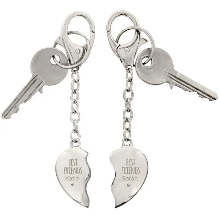 Personalised Best Friends Two Hearts Keyring - Keyrings at Gift Moments