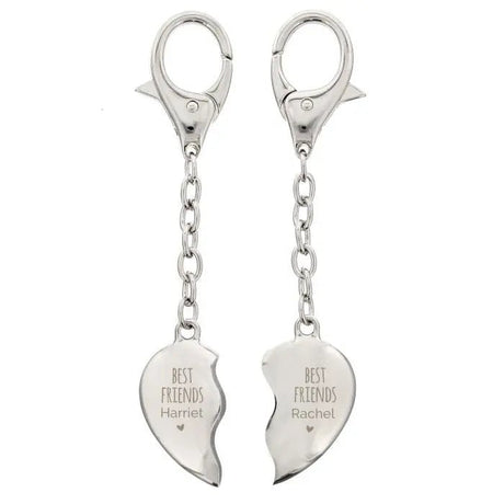 Personalised Best Friends Two Hearts Keyring - Keyrings at Gift Moments