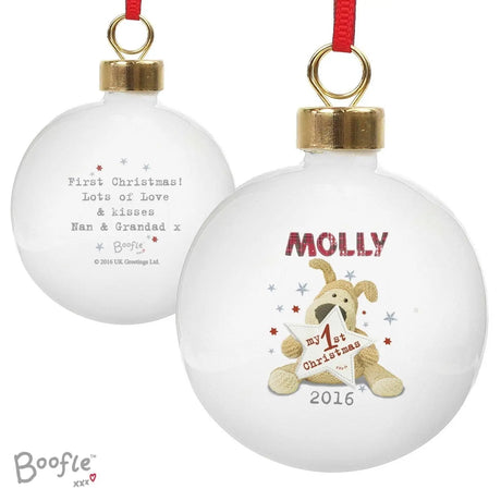 Personalised Boofle My 1st Christmas Bauble - Christmas Baubles at Gift Moments