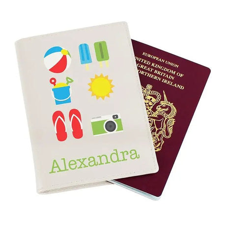 Personalised Bright Travel Cream Passport Holder - Travel Accessories at Gift Moments