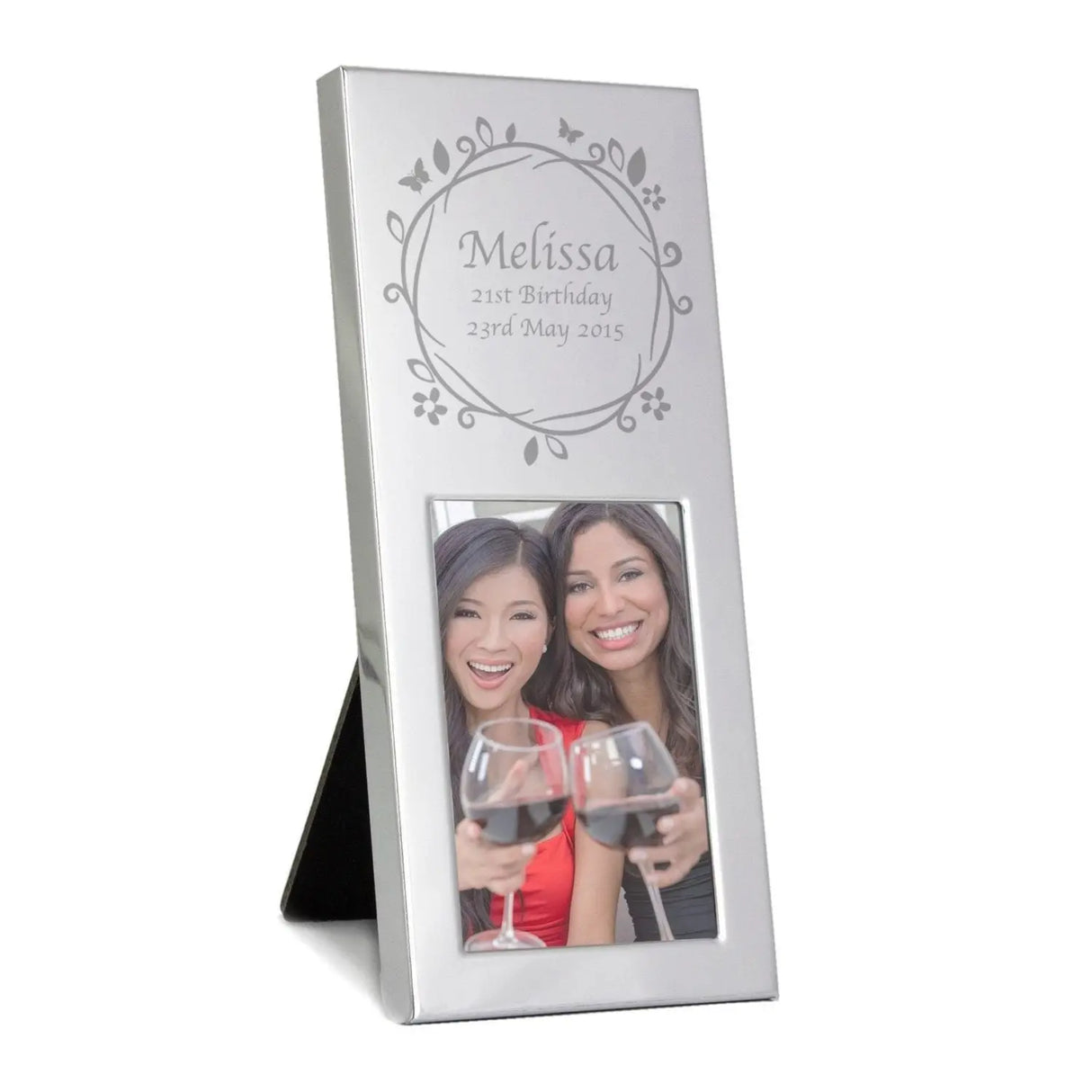 Personalised Small Butterfly Swirl 2x3 Silver Photo Frame - Photo Frames at Gift Moments