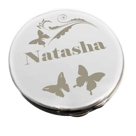 Personalised Butterfly Swirl Compact Mirror - Compact Mirrors at Gift Moments