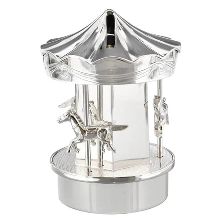 Personalised Carousel Silver Money Box - Gift Moments