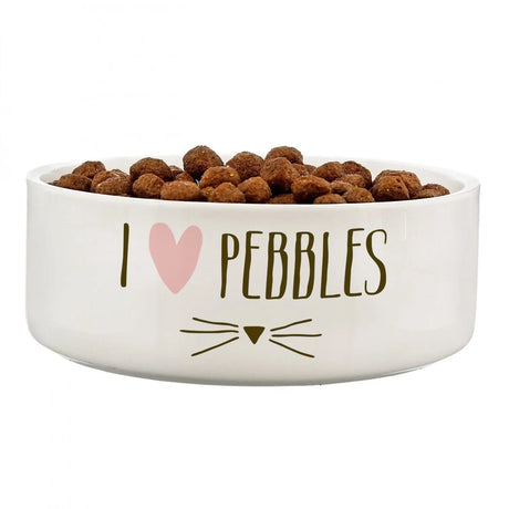 Personalised Cat Features 14cm Medium White Pet Bowl - Pet Products at Gift Moments