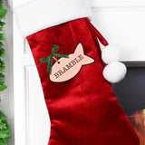 Personalised Cat Treats Luxury Red Stocking - Christmas Stockings at Gift Moments