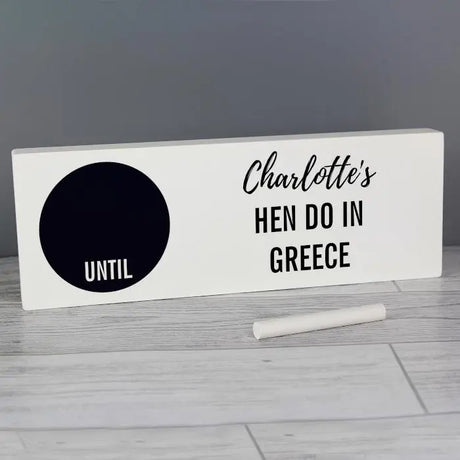 Personalised Classic Chalk Countdown Wooden Block Sign - Signs & Plaques at Gift Moments