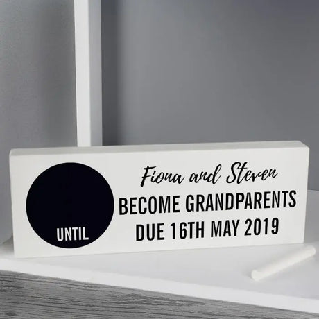 Personalised Classic Chalk Countdown Wooden Block Sign - Signs & Plaques at Gift Moments