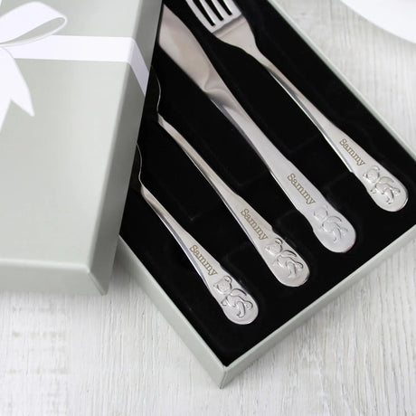 Personalised Childrens 4 Piece Teddy Bear Cutlery Set - Gift Moments