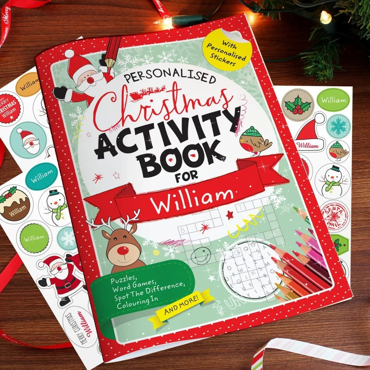 Personalised Christmas Activity Book with Stickers - Books at Gift Moments