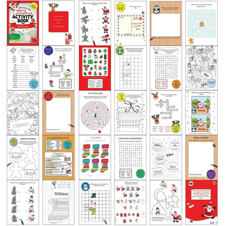 Personalised Christmas Activity Book with Stickers - Books at Gift Moments