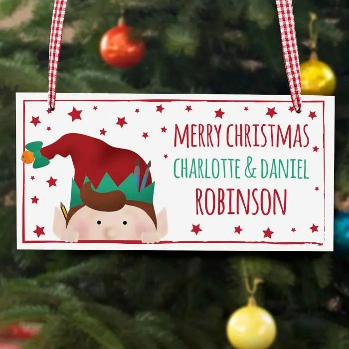 Christmas Elf Wooden Sign - Gift Moments