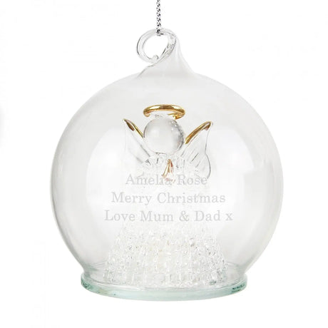 Personalised Christmas LED Angel Glass Bauble - Gift Moments