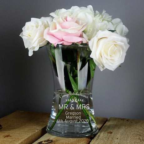 Personalised Classic Glass Vase - Vases at Gift Moments