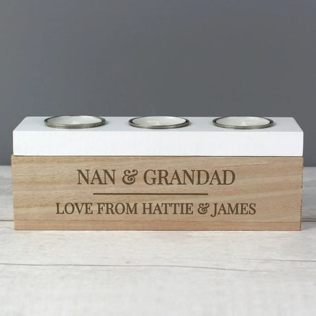 Personalised Classic Triple Tea Light Candle Box - Gift Moments